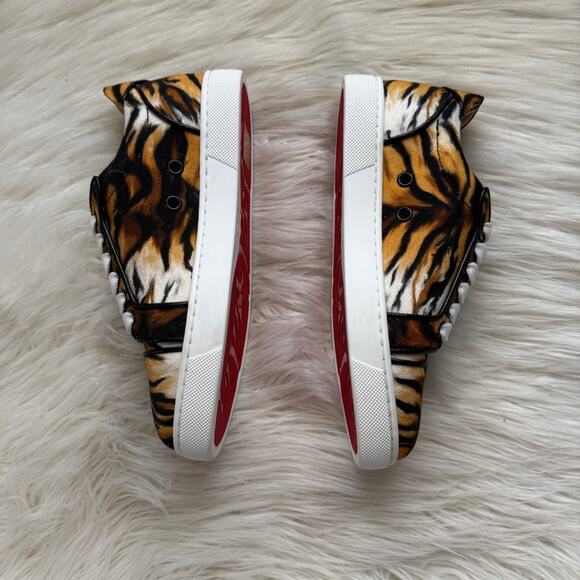 NWOT • Christian Louboutin VIEIRA Orlato Bengal Tiger Fabric Sneakers Size:34.5 - Picture 3 of 10